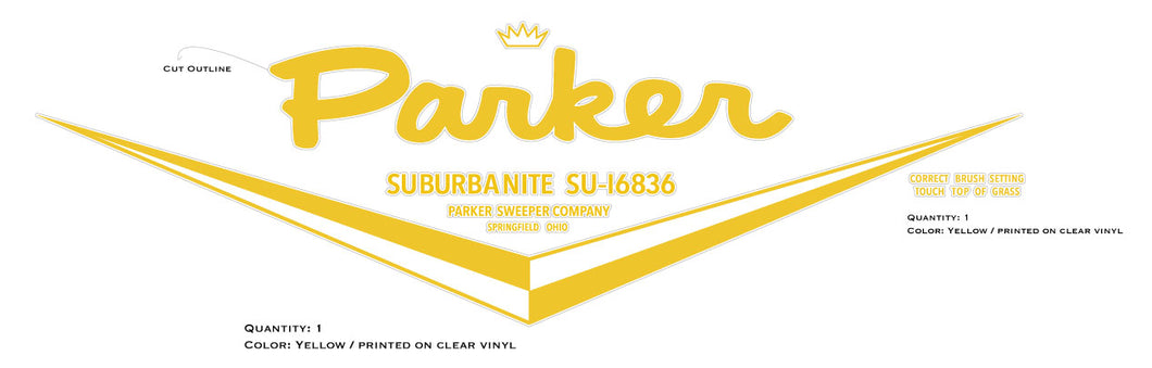 Parker Lawn Sweeper Decal