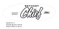 Bethany Chief Camper White Oval Decal