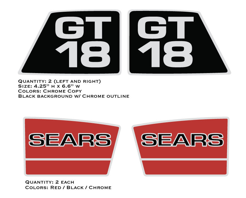 SEARS 1979 GT18 Hood Decals