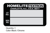 Homelite Chainsaw UT / Serial Number Decal