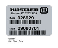 Hustler Equipment Serial Number Decal