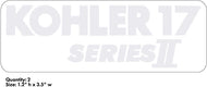 Kohler 17 Series II engine decals