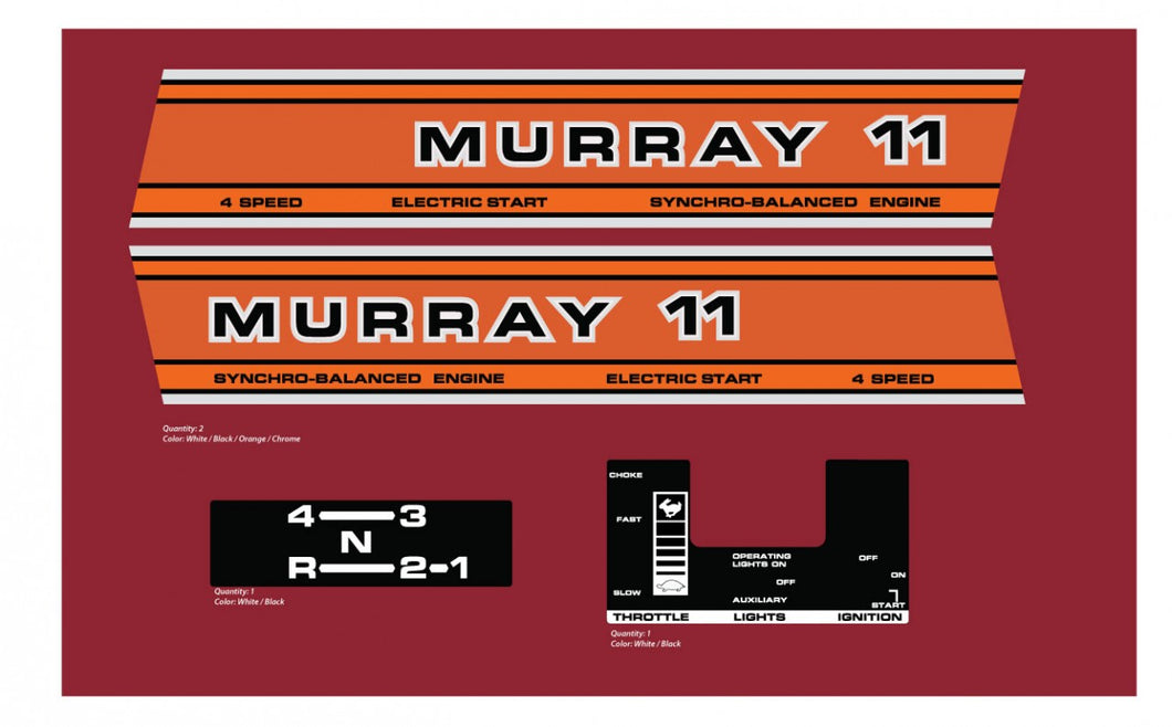 Murray 11 Decal kit