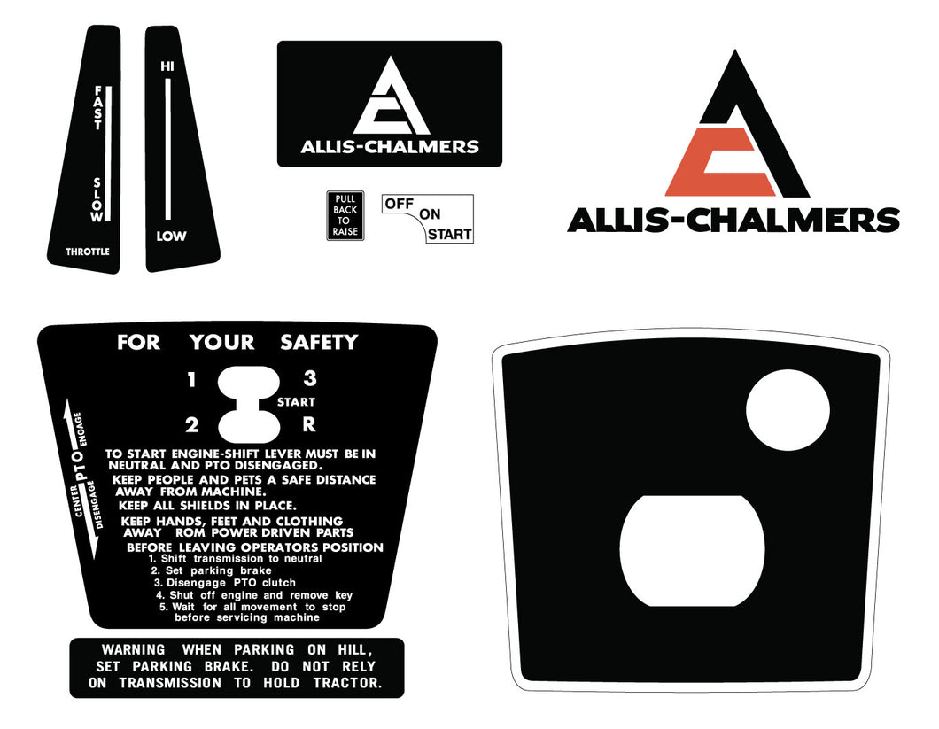 Allis Chalmers 716 6 Speed (Late) Assorted Decals