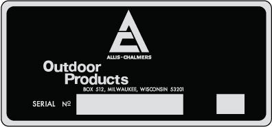 Allis Chalmers 410 Manufacturing Decal