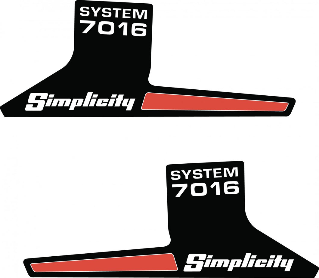 Simplicity 7016 System Hood Decal