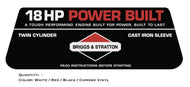 Briggs and Stratton 18HP Power Built Decal