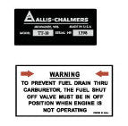 Allis Chalmers Terra Tiger Warning and Manufacture Decal