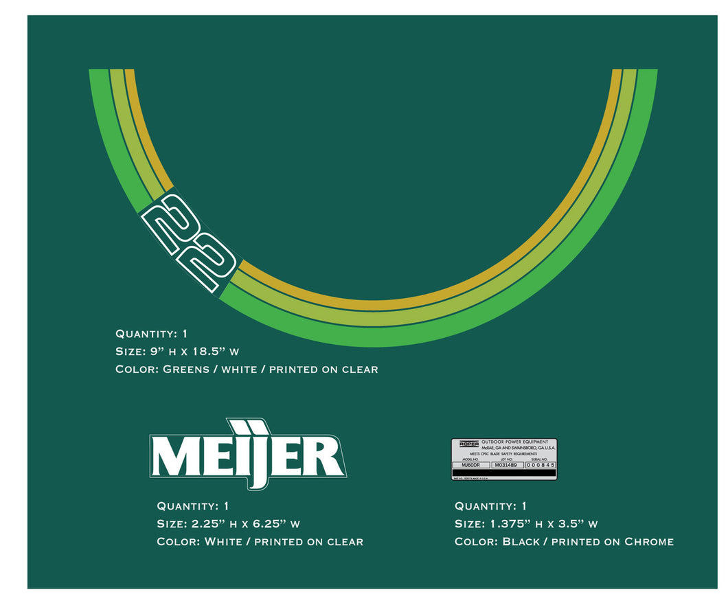 Meijer 22HP Decal Kit