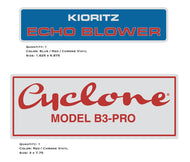 Cyclone Model B3-PRO / Kioritz Echo Blower Decals
