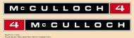 McCulloch 4HP Motor Decals