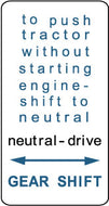 Allis Chalmers 900 Series Gear Shift Indicator Decal