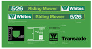 WHITES 5/26 Mower Decals