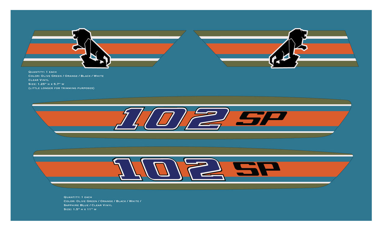Mod 102 Sticker Peugeot 102 SP Moped Decals – Vintage Reproductions