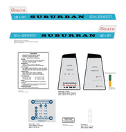 SEARS 1966 Suburban 12HP (Blue Trans Panel) Decal kit