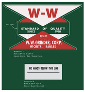 WW Grinder Corp. Decal