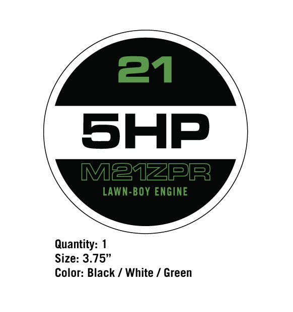 Lawn Boy 5HP M21ZPR Decal