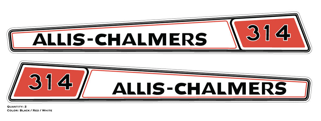 Allis Chalmers 314 Hood Decal – Vintage Reproductions