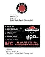 Briggs & Stratton 11HP Decal