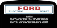 Ford Tractor LT75 Upper dash decal