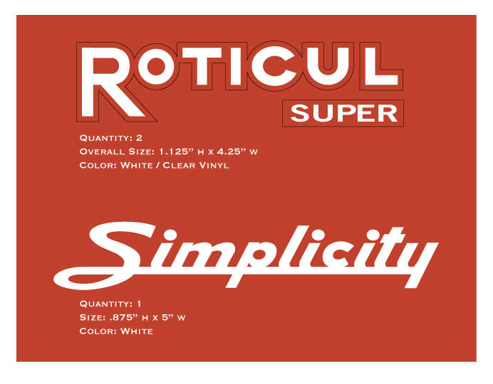 Simplicity Roticul Decals