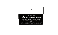 Allis Chalmers / Briggs / Stratton Spec. Decal