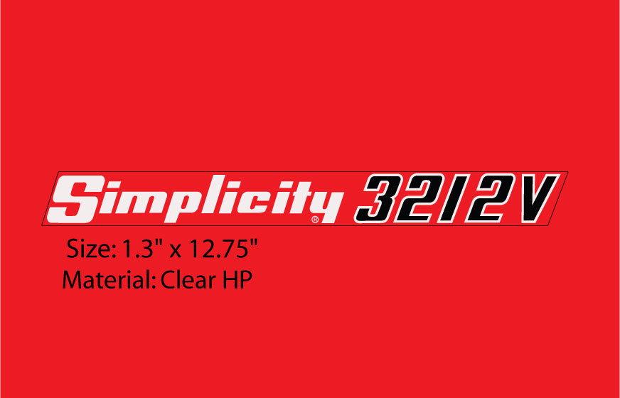 Simplicity 3212V Hood Decal