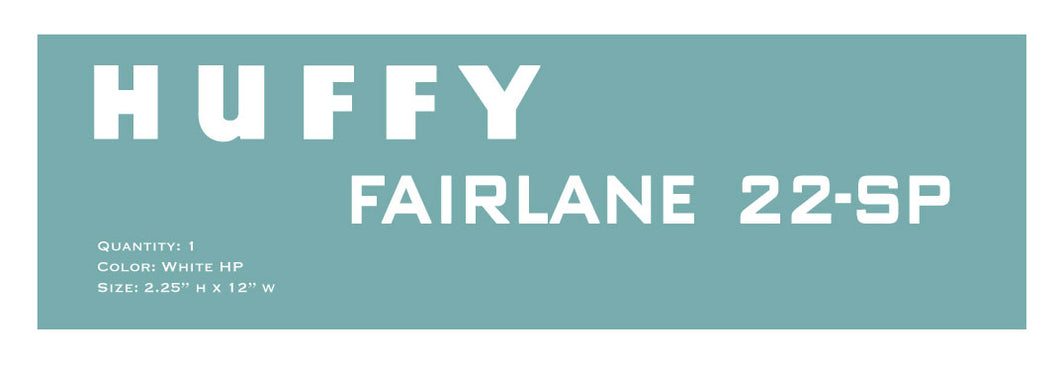 HUFFY Fairlane 22-SP Lawnmower Decal