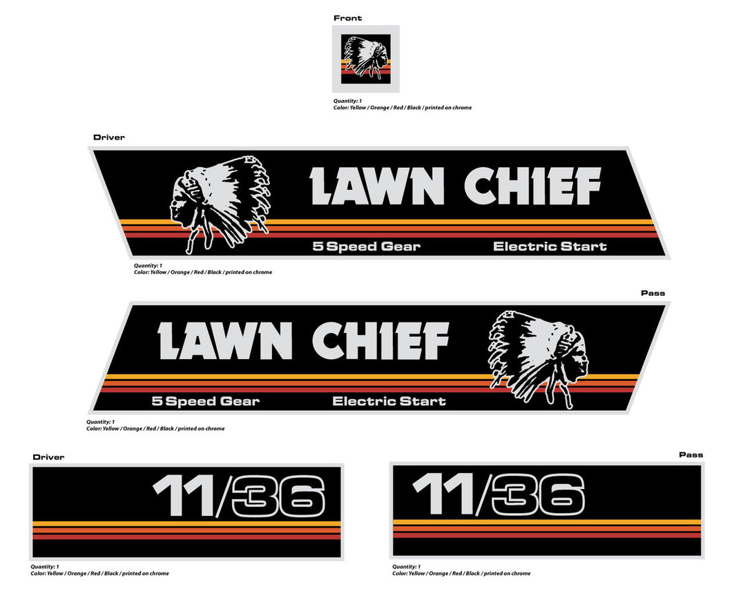 Lawn Chief 11/36 Lawn Mower Decal kit