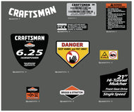 Craftsman 6.25 HP Decal Kit