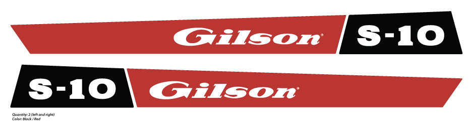 Gilson Tractor S-10 Hood Decals