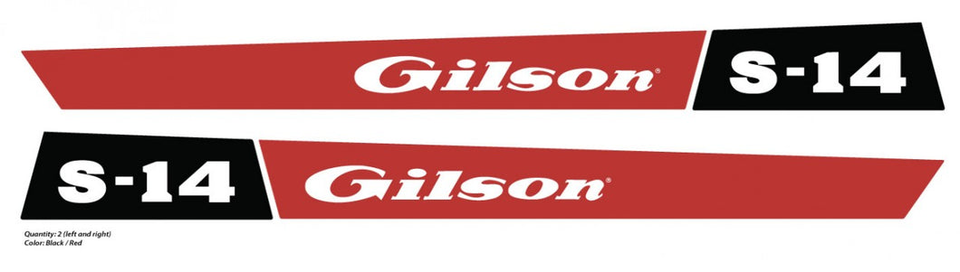 Gilson Tractor S-14 hood decals