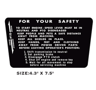 Allis Chalmers 716 Safety Shift decal