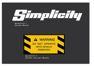 Simplicity 5000W Generator Mount Decal