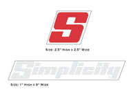 Simplicity front mount Snowblower decals