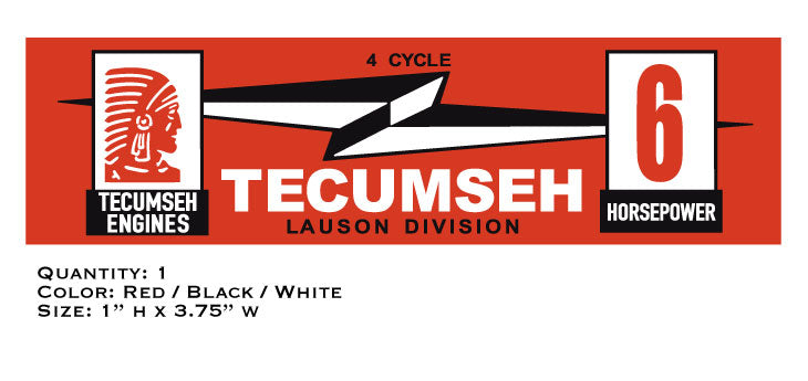 Tecumseh 6HP Decal