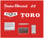 TORO SnowHound 20 Snowblower decals
