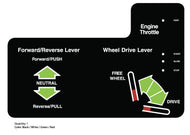 Troy-Bilt Pony Tiller instrument Panel decal