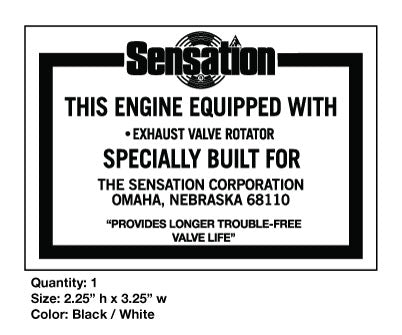 Sensation EVR Engine Decal