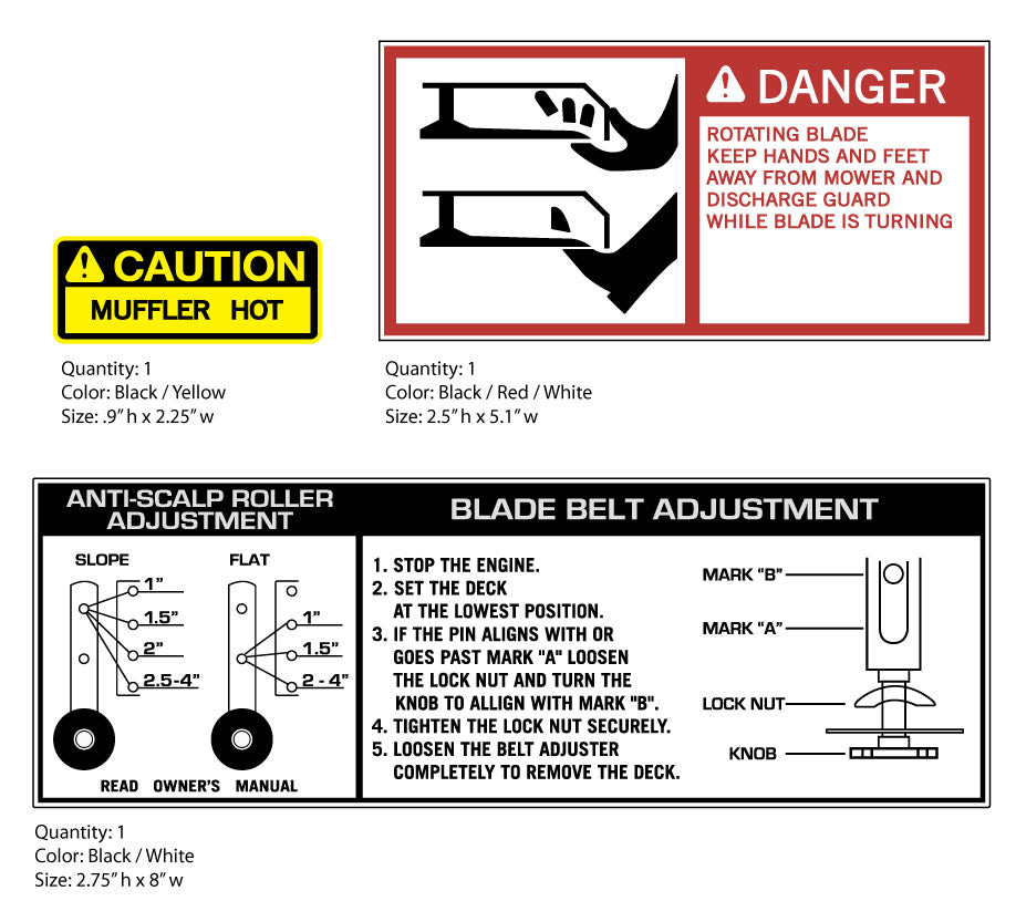 Simplicity Danger / Caution / Blade Decals